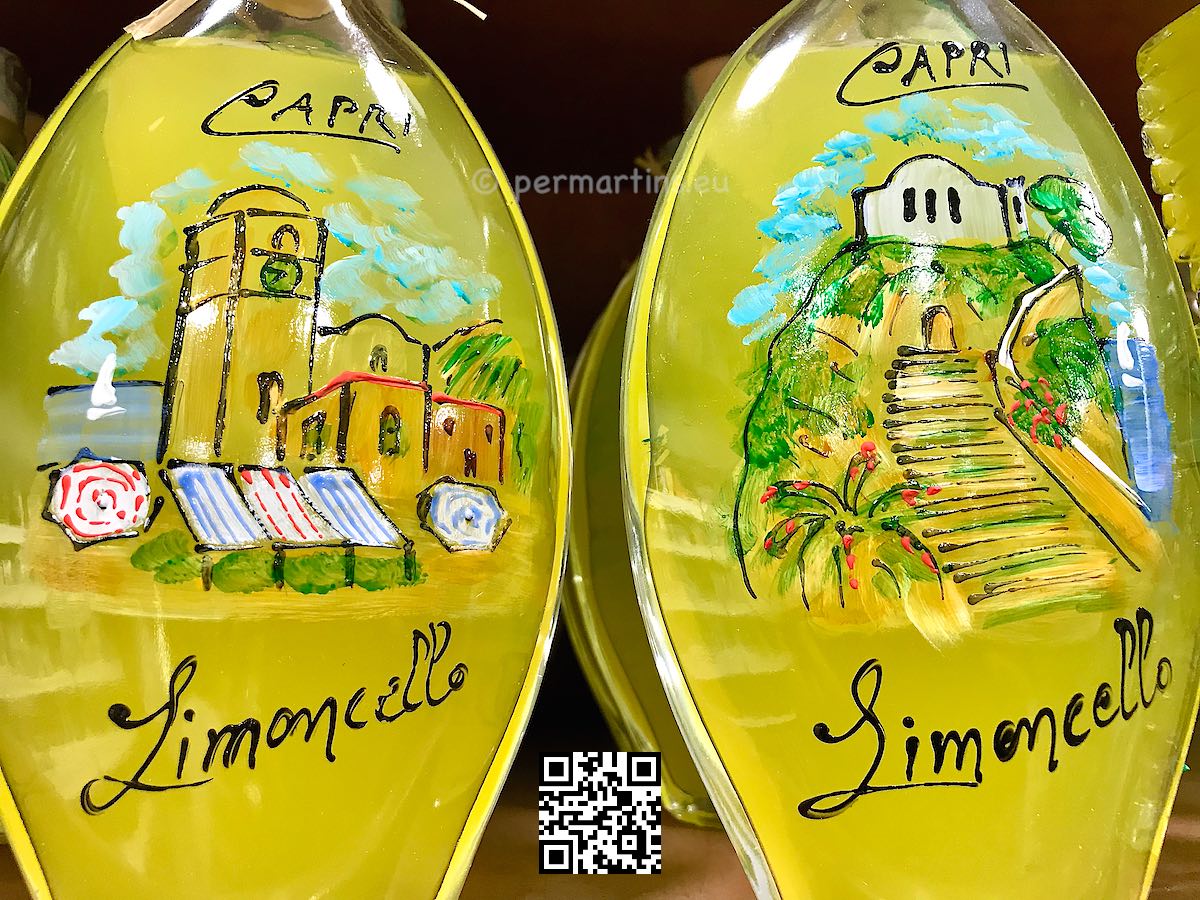 Italy Capri two bottles of Limoncello lemon liqueur